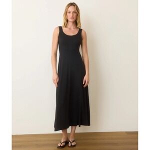 Marine Layer Lexi Rib Sun-In Scoop Neck Maxi Dress Black Small NWT Stretchy